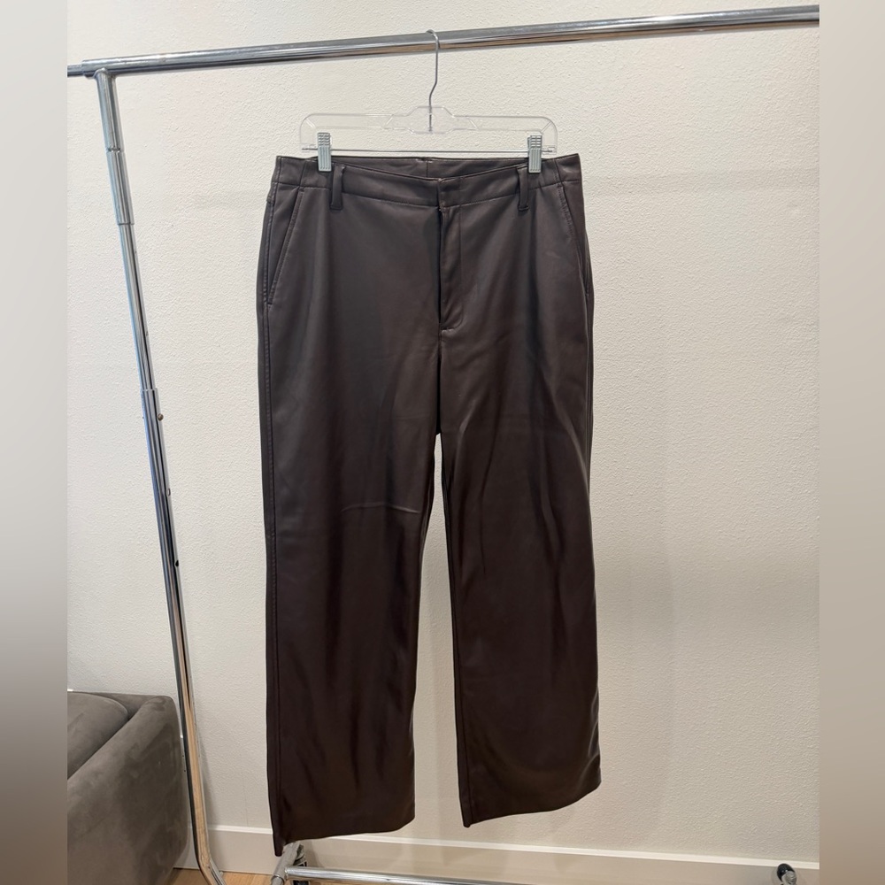 GAP Dark Brown Faux Leather Pants